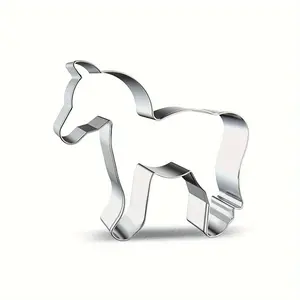 1pc Whimsical Horse-Shaped Stainless Steel Cookie Cutter - DIY Baking Mold for Charming Animal Cookies, Durable & Easy to Use, Perfect for Creative Baking Fun