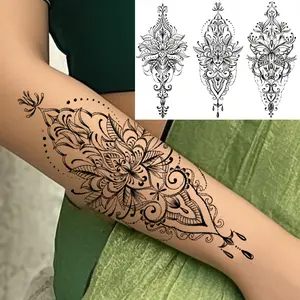 3 Sheets Lace Temporary Tattoos, Waterproof Long-Lasting Realistic Design, Plant-Based Tattoo Stickers Suitable for Men & Women