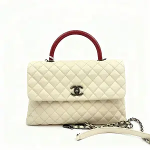 Pre-owned CHANEL france Crossbody Bags large white cocohandle crossbody bag HZ