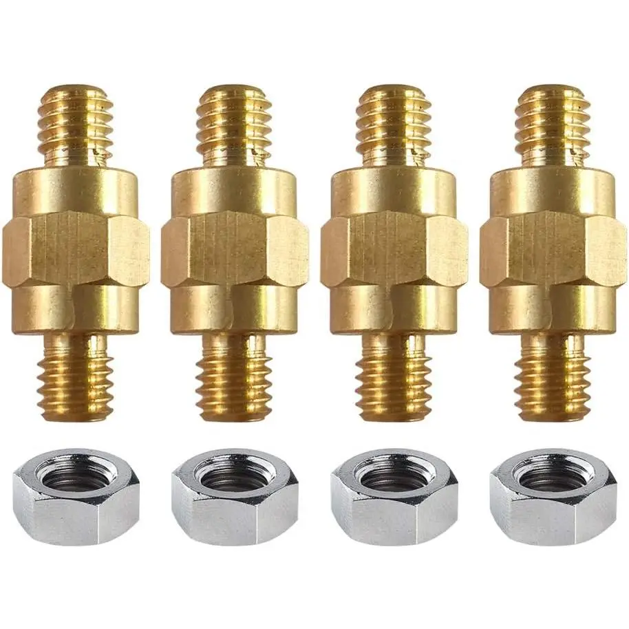 3/8"-16 Brass Stud Side Post Battery Terminal Bolt,  Standard Battery Side Post Extender Stud Compatible with GM Post, Pack of 4
