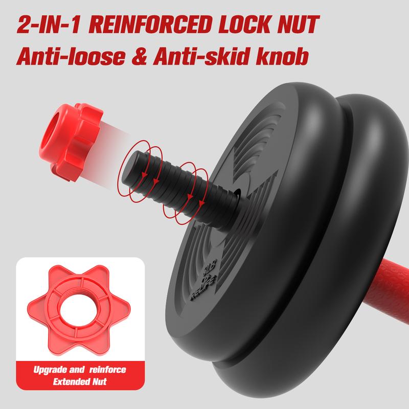 RELIFESPORTS 6-in-1 Adjustable Dumbbell Set | Squat Bar & Tire Flipper Included | Free Weights for Men & Women | Space-Saving Multifunctional Home Gym Equipment