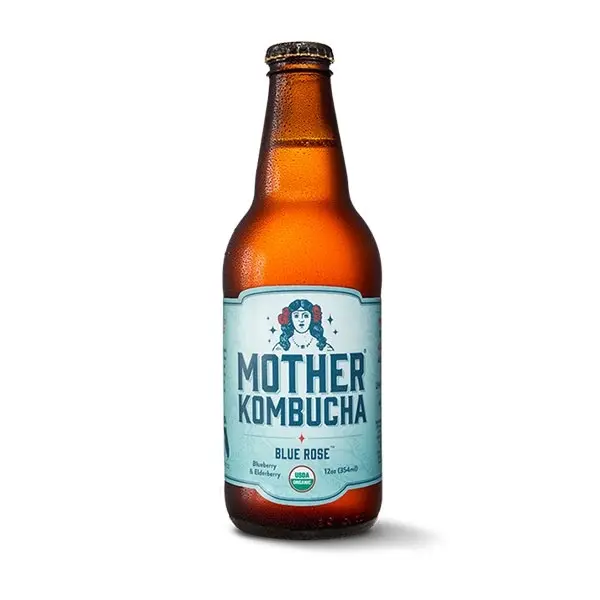 12 pack Mother Kombucha Blue Rose: Organic, Vegan, Low Sugar, 12oz Bottle Natural