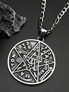 Witchcraft Pentagram Necklace For Women Stainless Steel Original Tetragrammaton Solomon Gothic Dark Amulet Chain Gifts