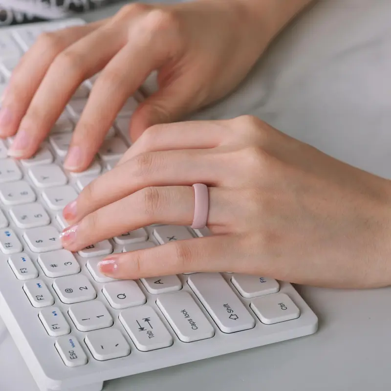 Women's Band Rings, Silicone Inner Arc Ergonomic Breathable Design with half sizes, Rubber Wedding Bands,5.5mm Wide-2mm Thick Women's Band Rings, Silicone Inner Arc Ergonomic Breathable Design with half sizes, Rubber Wedding Bands,5.5mm Wide-2mm Thick