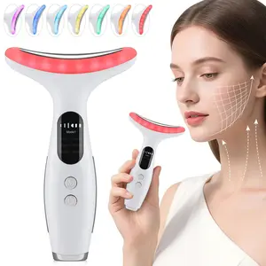 7 Color Neck Beauty Device, Facial Lifting Massager, Heated Vibration Face Beauty Tool, 7 Modes, 3 Intensity Levels, Reduce Double Chin Skin Care