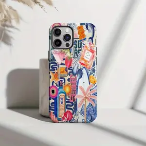 Beach-Themed Tropical Design Dual-Layer Protective Case — A Robust and Durable 2-in-1 Case Compatible with iPhone 17/16/15/14/13/12/11 Pro Max/Plus/Pro and Samsung Galaxy S25/S24/S23 Ultra Series — A Stylish and Minimalist Phone Case