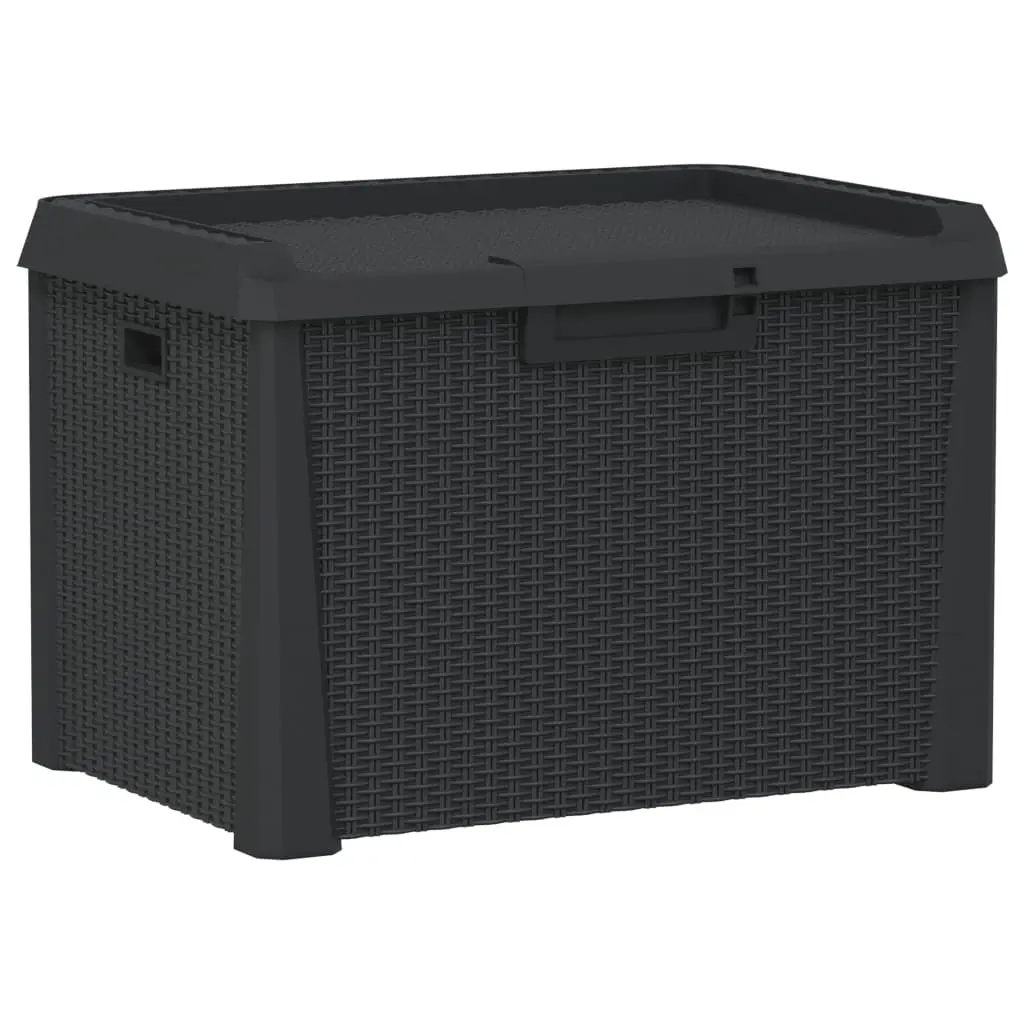 vidaXL Patio Storage Box, Storage Chest with Lid, Garden Storage Box, Outdoor Blanket Box, Storage Case for Front Porch Backyard, Anthracite PP 364209