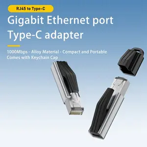 Alloy Type-c Female to RJ45 Crystal Head Gigabit Network Port External Network Port for Router Connection Data Cable Converter