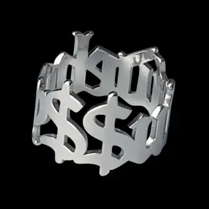 $uicideboy$ Ring - Polished Stainless Steel Wraparound Name Ring in Sizes 6-12 - G59 Mirror Quality Shiny Reflective Surface - GREY59 Scratch Free & Fade Resistant
