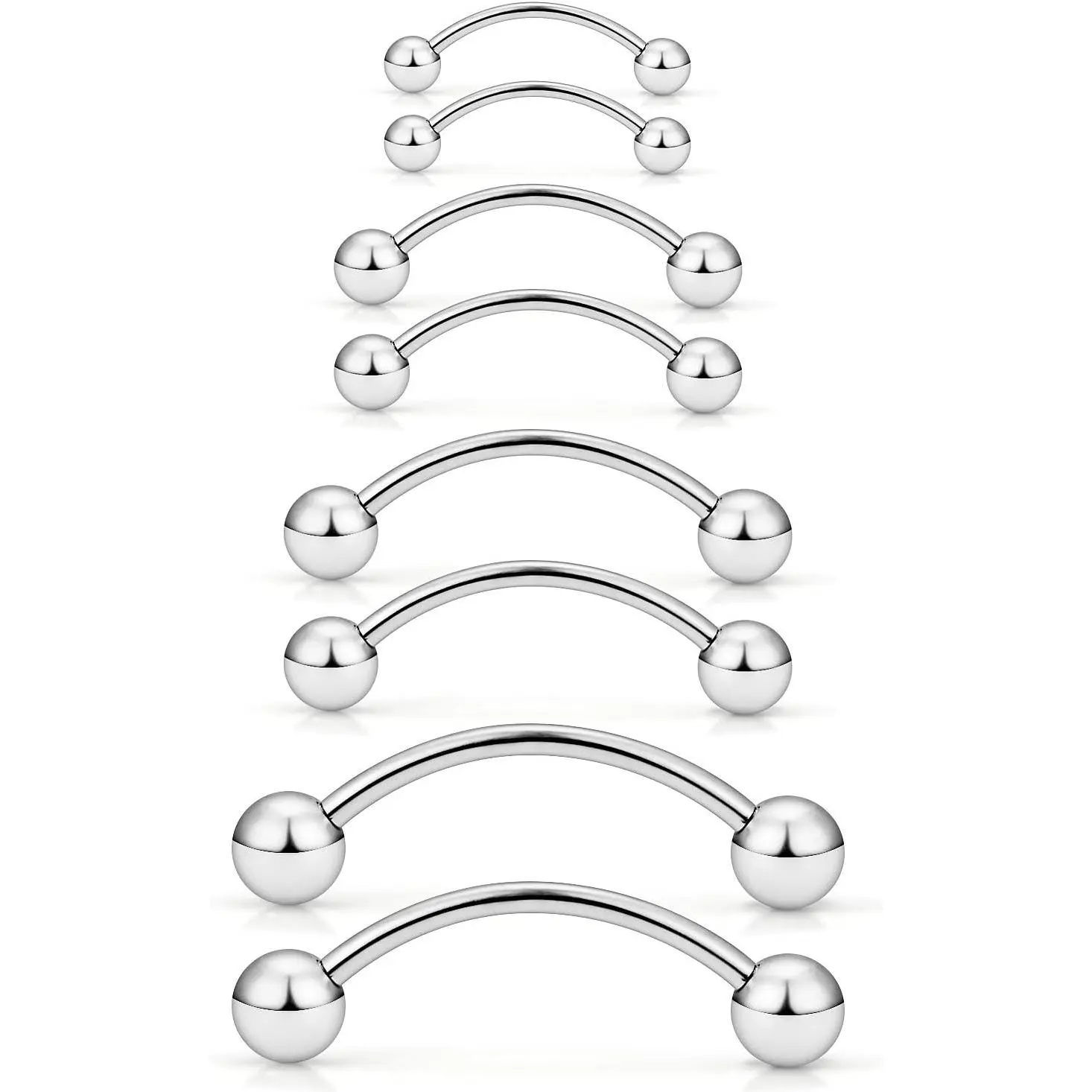 20G 16G 14G 12G Eyebrow Rook Daith   316L Surgical Steel Vertical Lip Labret  Button Ring Snake Eyes Tongue Ring Curved Barbell 6mm(1/4") 8mm(5/16") 10mm (3/8") 12mm(1/2")