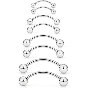 20G 16G 14G 12G Eyebrow Rook Daith   316L Surgical Steel Vertical Lip Labret  Button Ring Snake Eyes Tongue Ring Curved Barbell 6mm(1/4") 8mm(5/16") 10mm (3/8") 12mm(1/2")