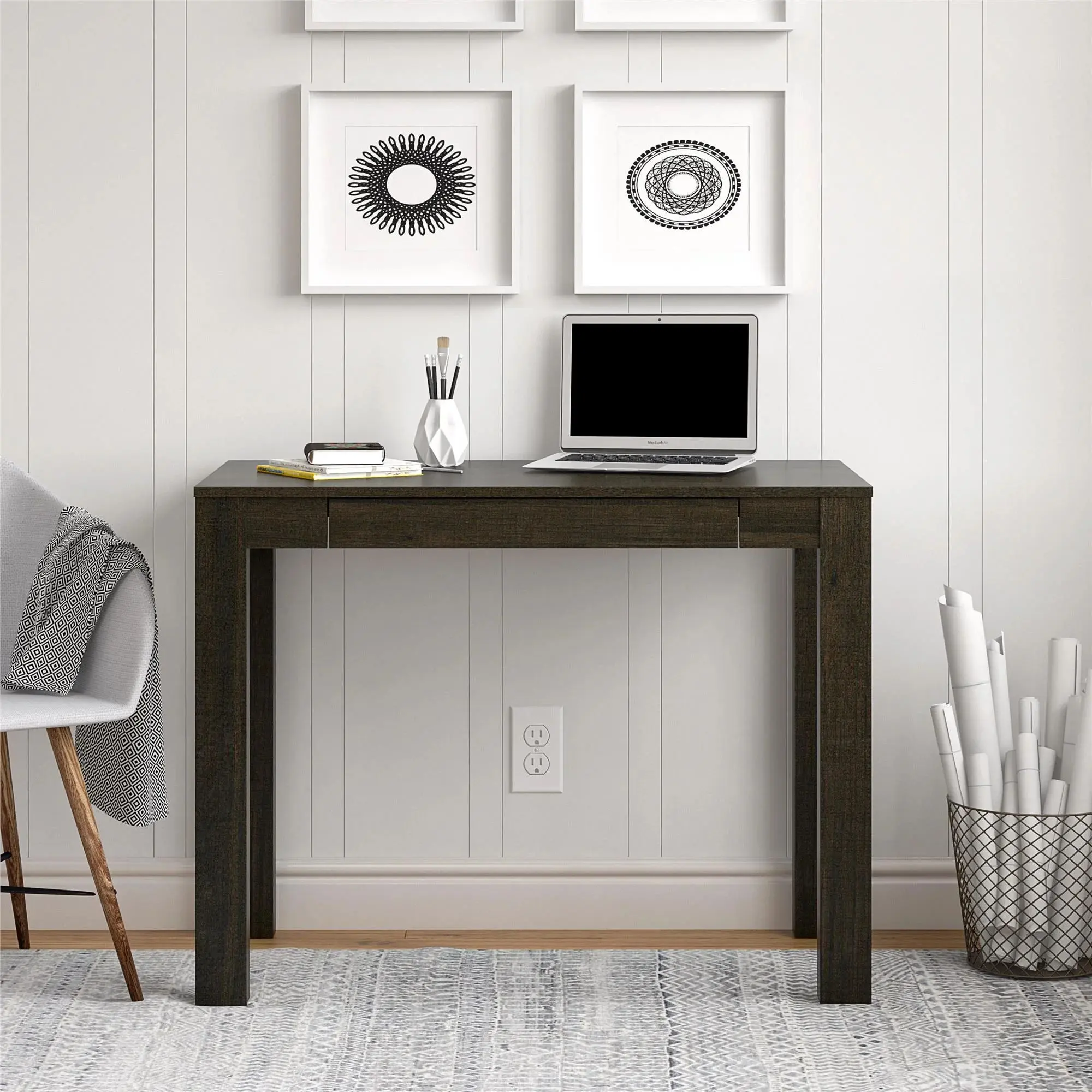 Mainstays Parsons Desk – Sleek Office & Living Room Desk with Espresso Finish