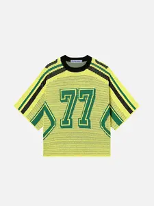 Aelfric Eden Comfort Tee Knit Tee 77 Stripe Graphic Unisex Tee Color Blocking Y2k Short Sleeve 2025 Trend Tops