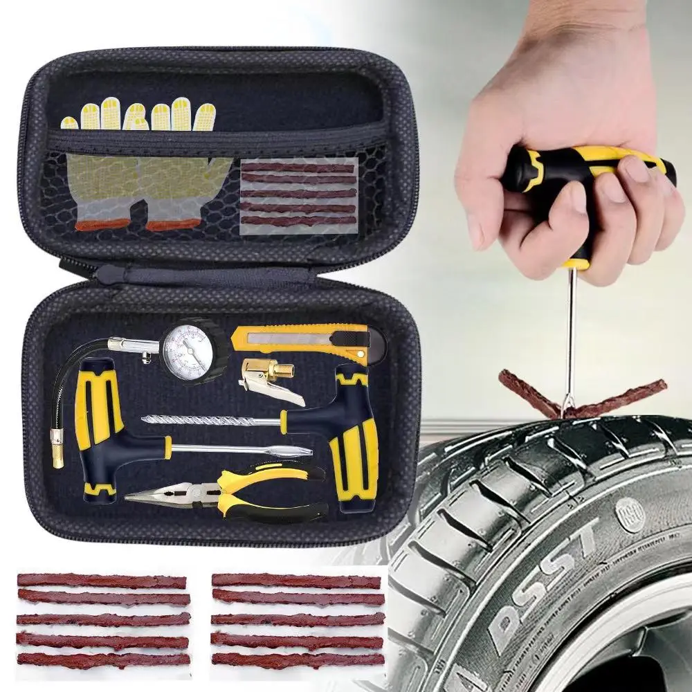 Car Tire Repair Tool Kit, 1 Set Professional Tire Repair & Fitting Tools, Emergency Tire Repair Kit, Car Accessories