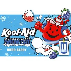 Kool-Aid Snow Day Brrr Berry Artificially Flavored Drink, 10 ct Box, 6 oz Pouches