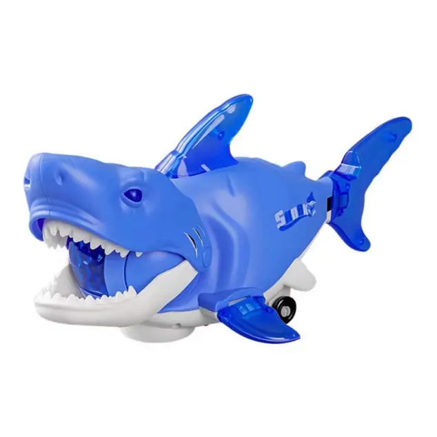 2026 New Upgrade Small Electric Swinging Shark Toy 8.85*4*4 inches with Music Light Shakeable Head Tail Open Mouth Obstacle Avoiding Fun Novelty Animal Gift for Kids