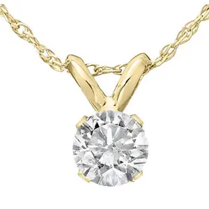 1/3 Ct Diamond Solitaire Pendant Necklace in 14k White Or Yellow Gold Lab Grown