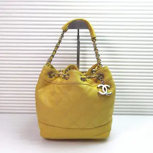 Pre-owned Calfskin Shoulder Bags Chanel Hobo Bucket Under arm