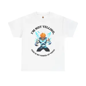Shonen Anime Power-Up Voice Tee, Unisex Graphic Shirt, Casual Wear, Gift for Gamers, Anime Lovers, Birthday Gift, Everyday Apparel