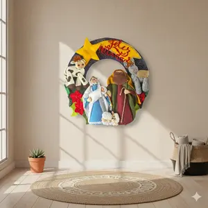 Handmade Nativity Felt Wreath