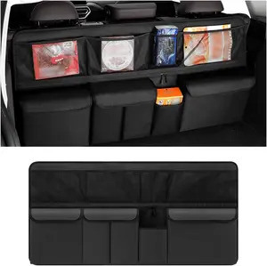 Car Trunk Organizer with 9 Pocekt, Large Capacity Vehicle Backseat Hanging Storage Bag, Space Saving Auto Seat Back Cargo Organizing Accessories, Universal for SUV, Truck, Van