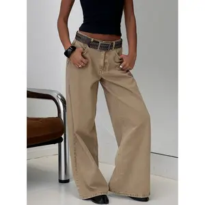Naylor Mid Rise Wide Leg Jeans Light Brown Wash