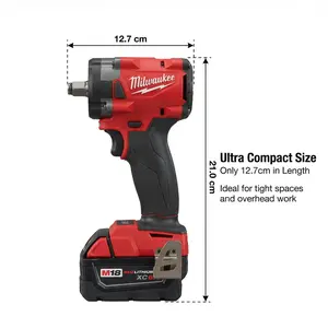 Milwaukee M18 FIW212 Impact Wrench 300Nm Lithium Cordless Tool Pink Drill Kit for Mechanics Garage Repair Work Heavy Duty High torque Power Tool 4-Speed Adjustable Control Ratcheting Metric fire blower Stainless Steel Dragon Fist Hammer