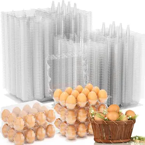 120 Pack Plastic Egg Cartons  Bulk, 12 Count Clear Egg Containers for Fresh Chicken Eggs, 3x4 Grids Refrigerator Egg Trays for Refrigerator Storage, Chicken Farm, Market Display & Commercial Use