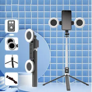 6-In-1 Selfie Stick with Light, 67-Inch Phone Tripod, Video Recording & Music Control, Wireless Remote for iOS & Android