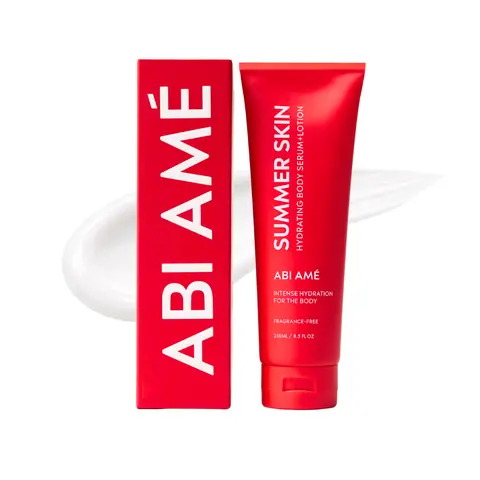Summer Skin: hydrating body serum+lotion, no residue hydration, fragrance free body care for skin repair