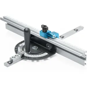 51007 Table  Miter Gauge Fence System w/ 13  Angle Stops & Standard 3/4x 3/8T-Slotted Miter Bar w/T-Slot Plate, Includes T-track Miter Fence, T-track Flip Stop, SEA/Metric Scale