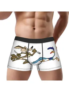 1 Piece Beep Beep And Coyote Magnet Underpants Homme Panties Men's Underwear Sexy Shorts Boxer Briefs