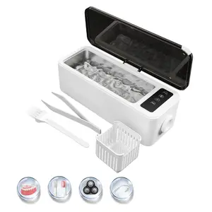 Ultrasonic Cleaner 45kHz 460ML with Digital Timer for Guard Braces Toothbrush Heads Jewelry Includes Basket & Timer Features Mini