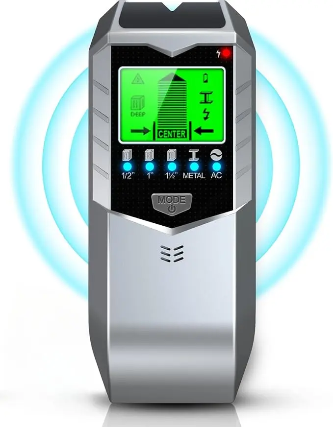 2026 Multi-Functional Intelligent Stud Sensor Electronic Detector Wall Stud Finder Sensor Wall Scanner Edge Center Detect Wood Beam/Metal/AC Live Wires Inside The Wall（Battery not included）