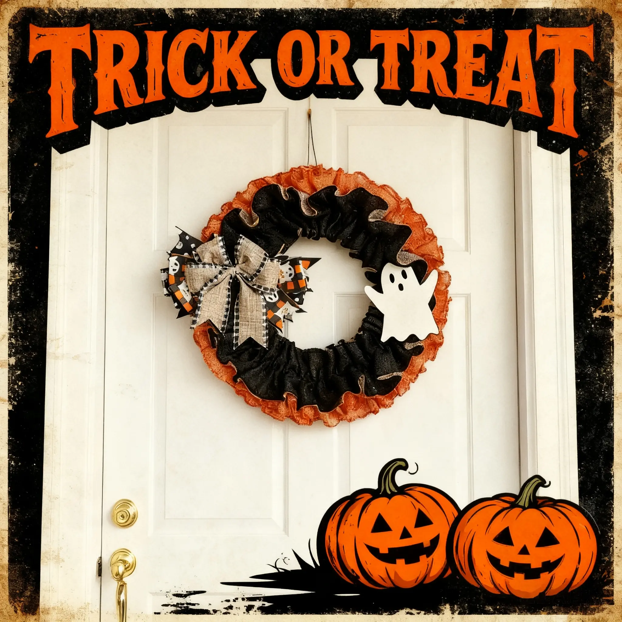 🎃 Giant Halloween Wreath | Thanksgiving/Harvest Decor 🦃 Spooky Orange Ribbon, Black Plaid Bow, Weatherproof Indoor/Outdoor Holiday Decoration ✨ TikTok Shop US Bestseller, Festive Home Decor for Halloween & Thanksgiving
