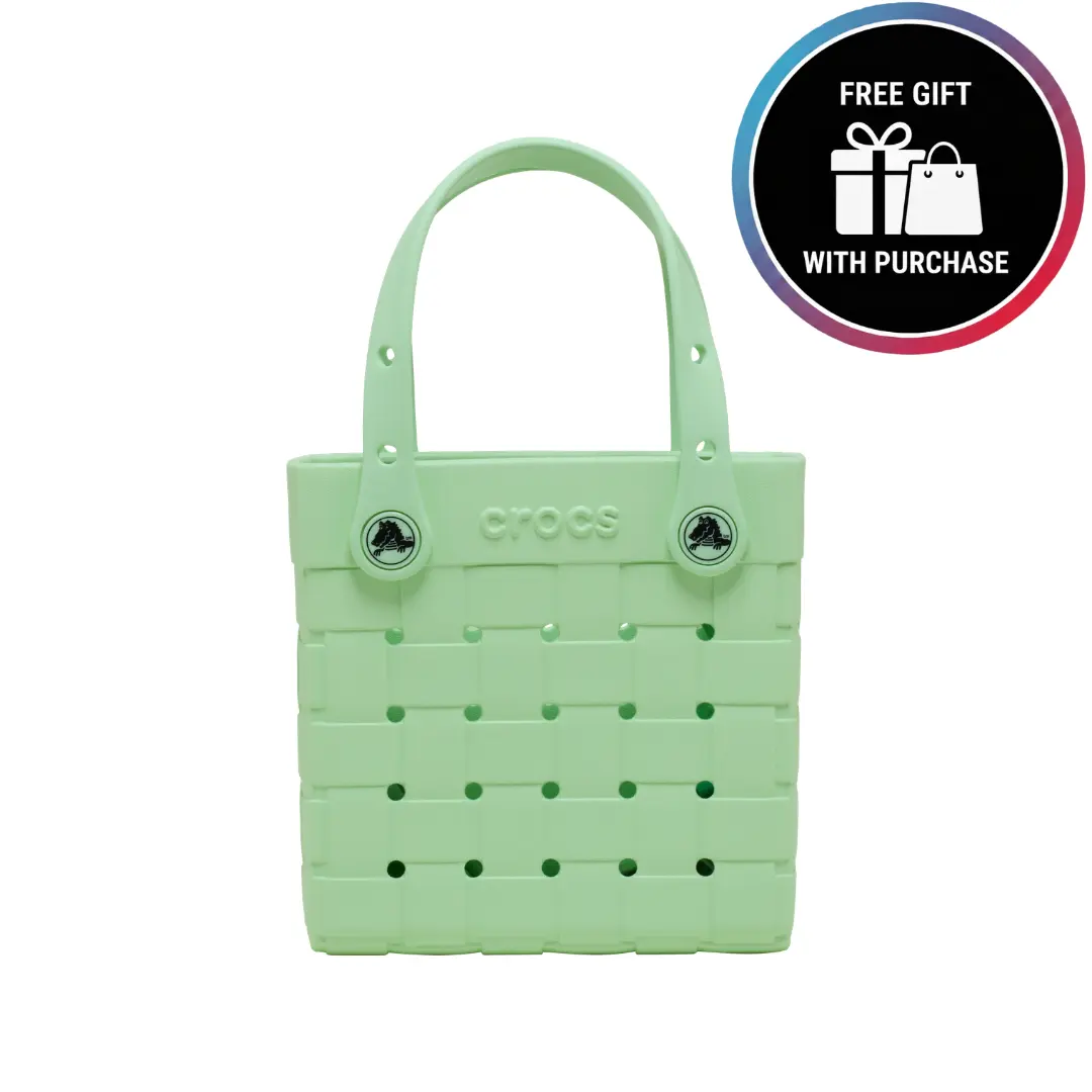 キャロッシー Crocs Classic Small Woven Tote Bag, Personalize with Jibbitz
