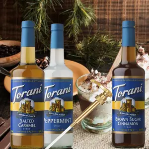 Torani Sugar Free Brown Sugar Cinnamon Syrup for Coffee 25.4 Ounces Coffee Syrups and Flavors with Jimoco Pump Syrup Dispenser