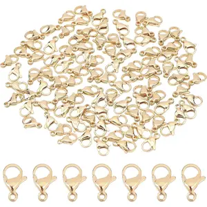100 count Lobster Claw Clasps Grade A 304 Stainless Steel  Lobster Clasp Fastener Hook Clasps for Necklaces Bracelet  Making 13x8mm