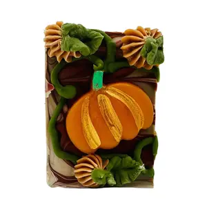 Pumpkin Patch Artisan Novelty Soap Bar Pumpkin Sandalwood Scent perfect for Fall and Thanksgiving decor and gifts