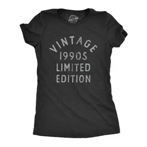 Womens Vintage 1990s Limited Edition T Shirt Funny Cool 1990 Theme Classic Tee for Ladies Funny Womens T Shirts Cute Vintage Fashion Casual Ladies T-Shirt Gift Funny Vintage Top Women's Novelty Tees Black