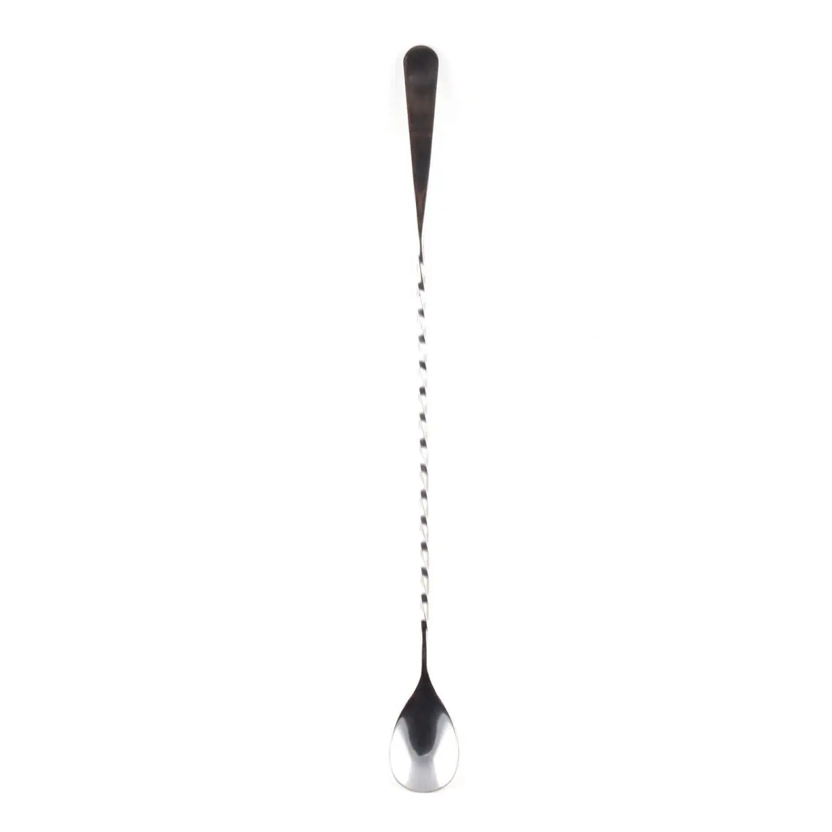 BarConic® Stainless Steel Bartending Bar Spoon - 12.1 in Weighted End, Twisted Handle, Teardrop Design, Smooth Rotations, Balance, Mix Stick Cocktail Mixing Spoon for Reaching Bottom of Mixing Glass - Kitchen & Bar Utensils, 12.1 Inches