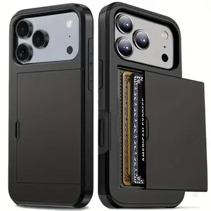 Shockproof Heavy-Duty Hard Protective Phone Case with Card Slot, Compatible with for iphone 17 Pro Max, 16 Pro Max, 15 Pro Max, And 14 Pro Max, 13, 12, 11, Air, Plus, XR, XS Max, Hidden Storage, Phone Case, Handy Case