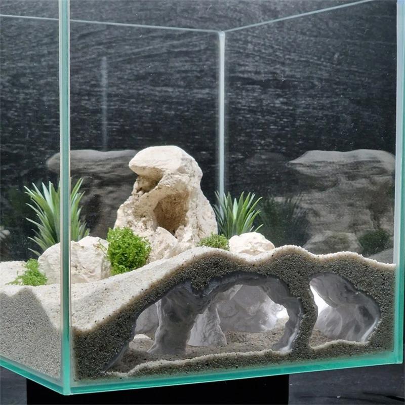 3D Printed Aquarium Hideout Tunnel - Underground Cave Decor for Cherry Shrimp, Chili Rasbora, Hermit Crab and Small Fish