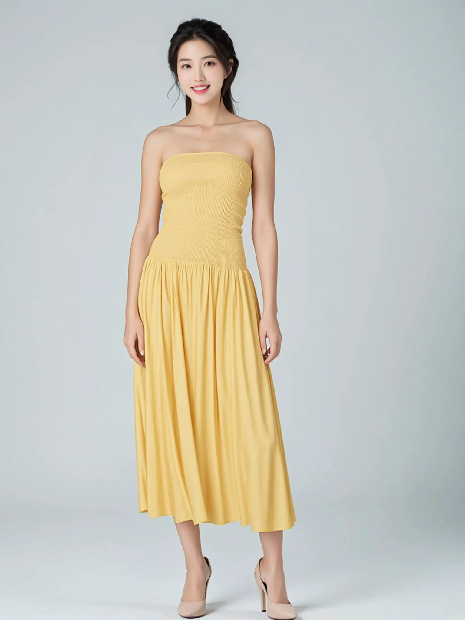 SPANX Shapewear for Every Occasion Smooth Silhouette Mustard & Navy Premium Stretch Fabric Comfortable Compression Seamless Design Perfect for Any Outfit, Style, Formal, Everyday, Lightweight, Casual, Basic