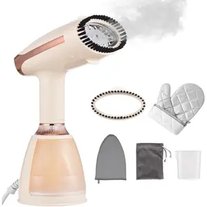 Handheld Steamer for Clothes 1500W 20s Heatup Fabric Wrinkles Remover Portable Handheld Garment Steamer with Removable Water  and Fabric Brush Steamer for Garments(champagne)