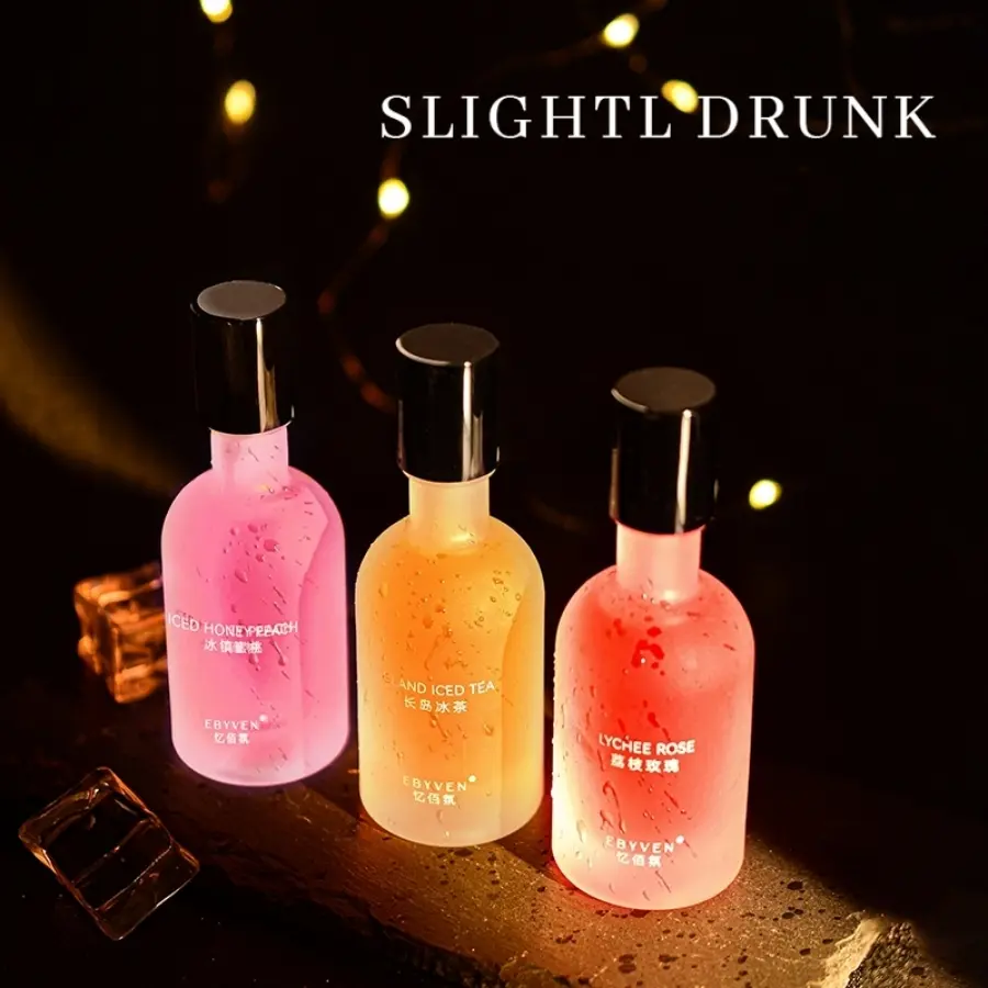 EBYVEN Slightly Tipsy Series Lychee Rose Perfume for Women Long-Lasting Floral-Fruity Fragrance with Lychee & Rose Notes Alcohol-Based Eau de Toilette 3-5% Concentration BPA-Free Summer Freshness Elegant Glass Bottle