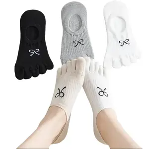 5 Pairs Five Finger Socks Women  Anti-slip Cotton Toe Socks with Separate Fingers Sports Summer Thin Slipper Socks
