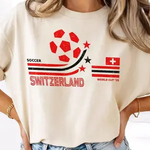 Retro Switzerland Soccer World 2026 Comfort Colors Shirt, 2026 Soccer Fan Shirt, Gift For Fan Fathers Day