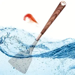 1 piece of solid wood handle wide silicone spatula, with practical and beautiful design, safe and heat-resistant material, non stick to the pot, easy to clean, meeting various needs such as daily cooking and holiday cuisine