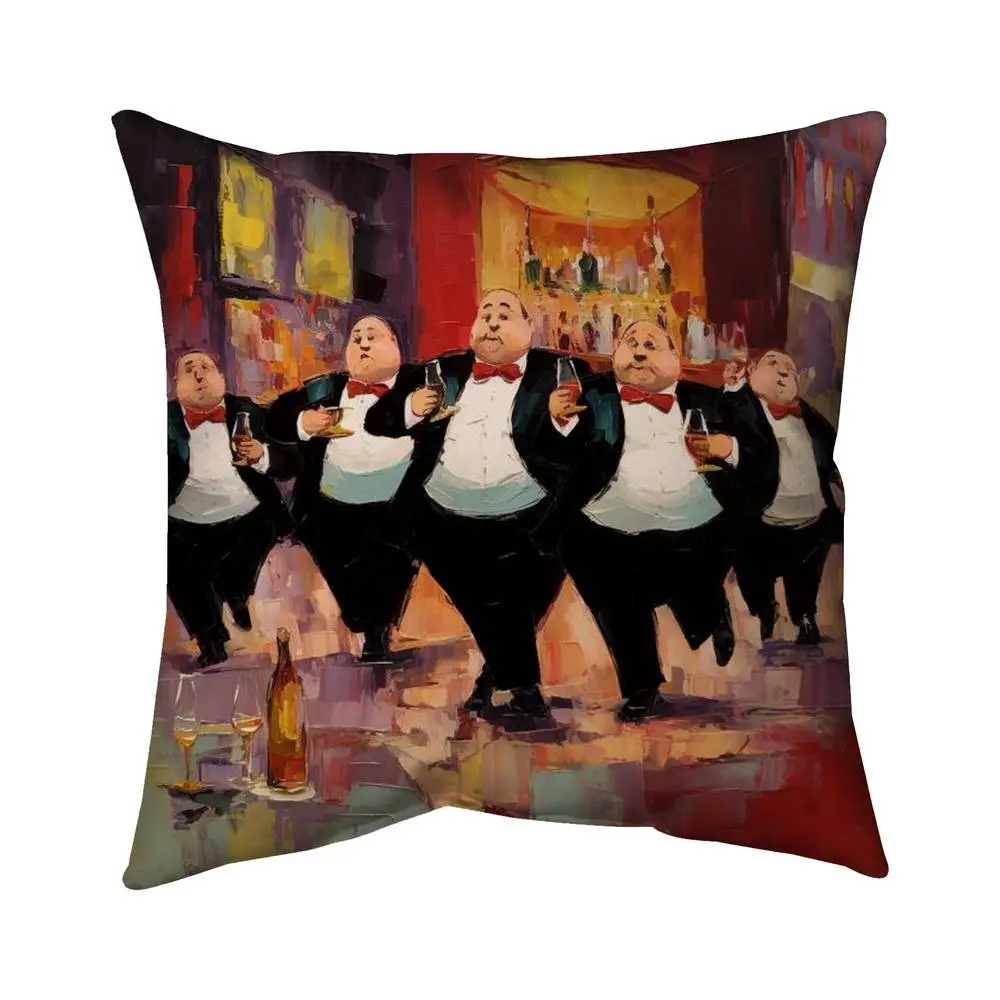 212 MAIN 16x16 in Contemporary Style Sofa Cushion - White Abstract Print Art-Inspired Elegant Decor Pillow, Model 5543-1616-GA130 for Distinguished Professionals